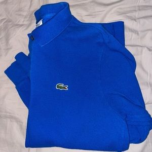 Mens Lacoste long sleeve polo in bright blue